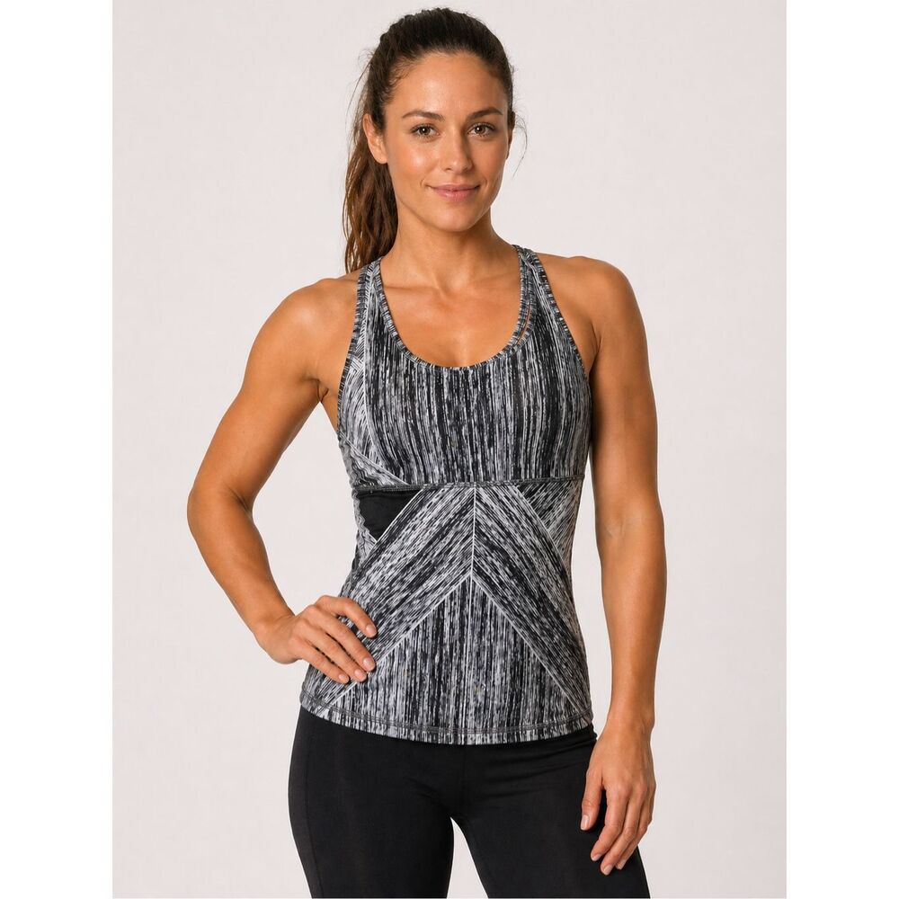 Lululemon Black & White Get Fit Racerback Tank Top. Size 4. VGUC